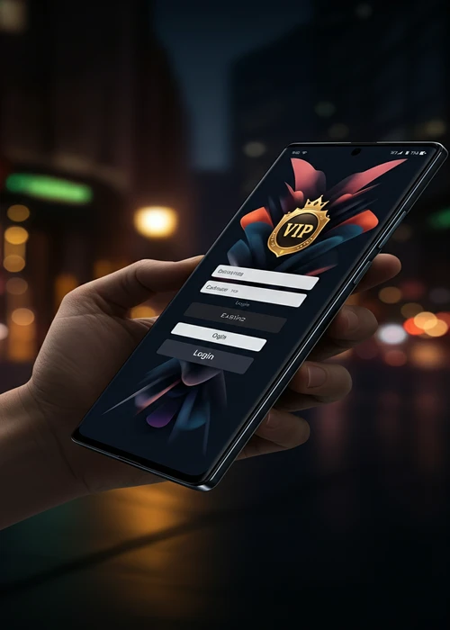 Gebruikersinterface van Vipzino Casino met het inlogscherm en beveiligingspictogrammen, tonende de toegangspoort tot uw gamingervaring.