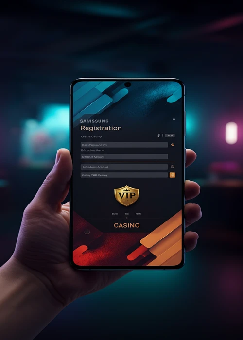 Gebruikersvriendelijke registratieformulier van Vipzino Casino, met velden voor accountaanmaak en wachtwoord. Toont een beveiligde omgeving voor het aanmelden.